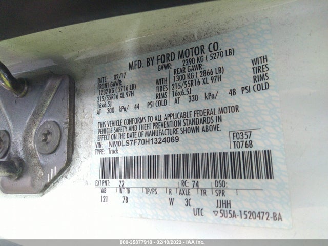 Ford Transit Connect Van Xlt 2017 NM0LS7F70H1324069 Image 10