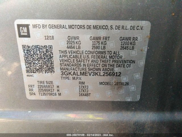 3GKALMEV3KL256912 GMC Terrain Sle