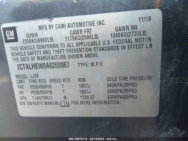 GMC Terrain Slt-2 2010 2CTALHEW8A6260067 Image 10
