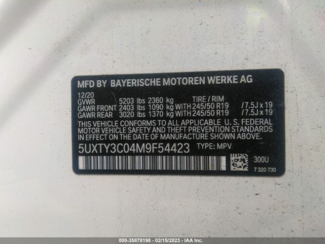 5UXTY3C04M9F54423 BMW X3 Sdrive30i