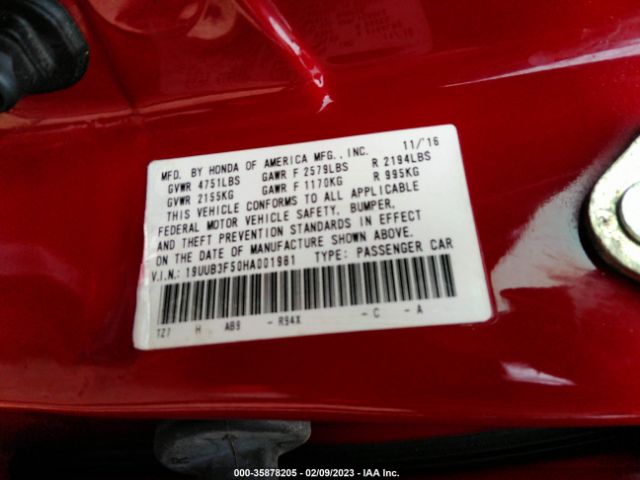 19UUB3F50HA001981 Acura Tlx V6 W/technology Pkg