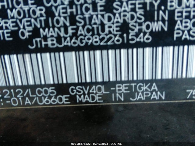 Lexus ES 2008 JTHBJ46G982261546 Image 10