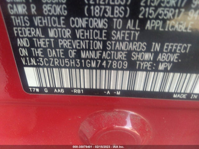 Honda HR-V LX 2016 3CZRU5H31GM747809 Image 11