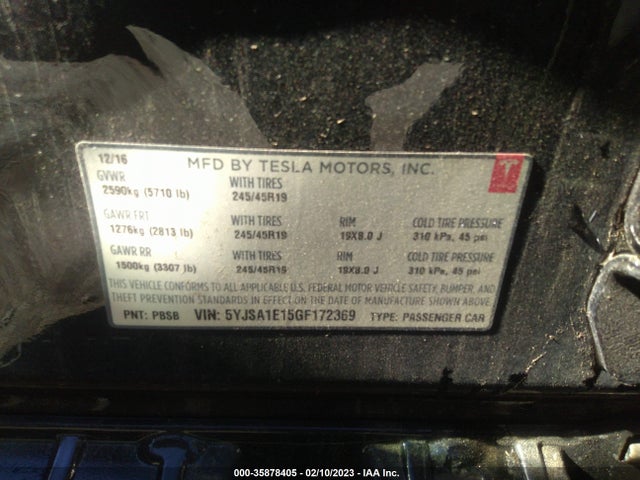 Tesla Model S 70 Kwh 2016 5YJSA1E15GF172369 Image 10
