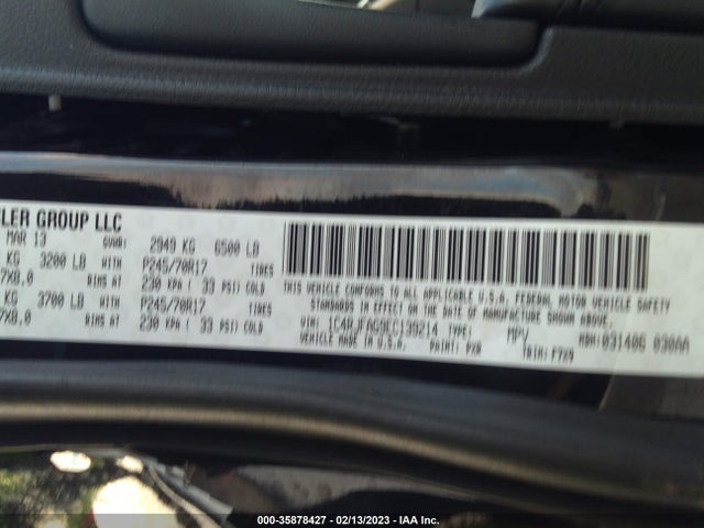 2014 JEEP GRAND CHEROKEE LAREDO VIN: 1C4RJFAG9EC139214