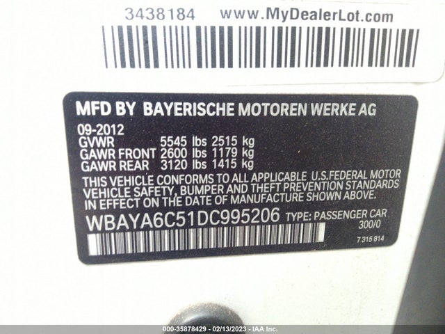 BMW 7 Series 740i 2013 WBAYA6C51DC995206 Image 10