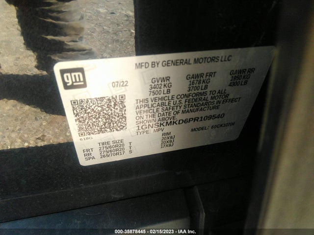 Chevrolet Tahoe Ls 2023 1GNSKMKD6PR109540 Image 9