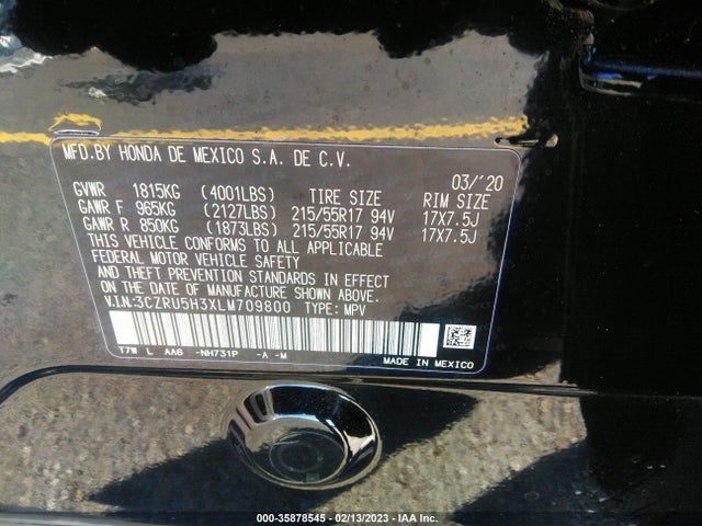 Honda HR-V LX 2020 3CZRU5H3XLM709800 Image 9