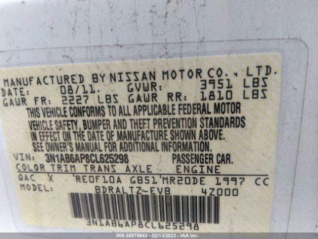 3N1AB6AP8CL625298 Nissan Sentra 2.0 Sr
