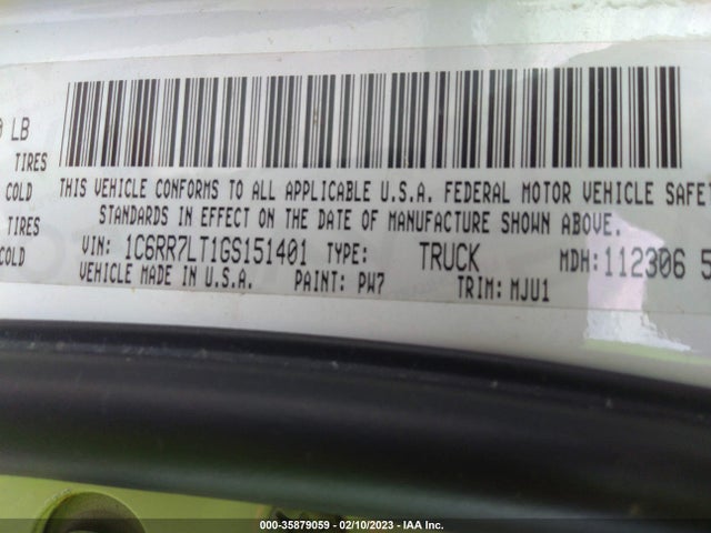 RAM 1500 Lone Star 2016 1C6RR7LT1GS151401 Image 10