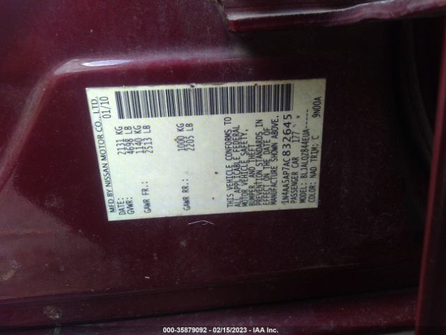 1N4AA5AP7AC832645 Nissan Maxima 3.5 S