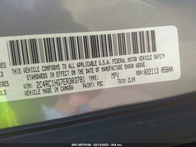 2C4RC1HG7ER303781 Chrysler Town & Country S