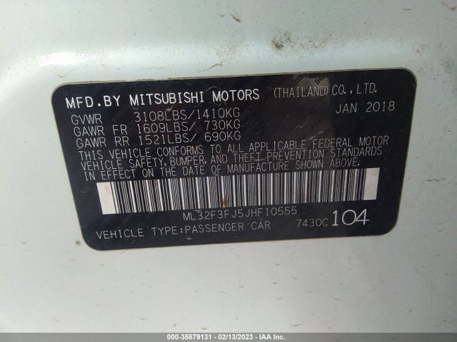 ML32F3FJ5JHF10555 Mitsubishi Mirage G4 Es