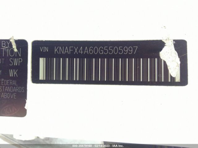 KNAFX4A60G5505997 KIA FORTE LX