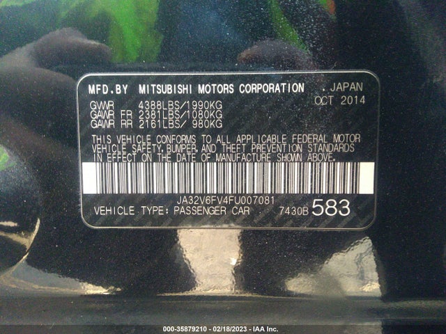 JA32V6FV4FU007081 Mitsubishi Lancer Ralliart