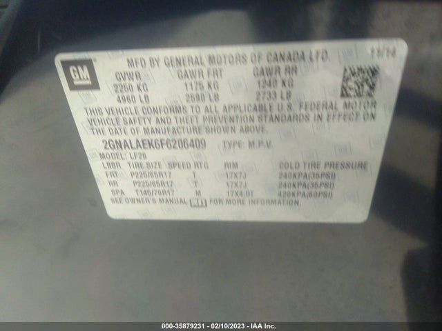 Chevrolet EQUINOX LS 2015 2GNALAEK6F6206409 Image 10
