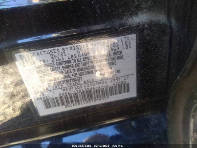 3N1AB8CV0MY294972 Nissan SENTRA SV