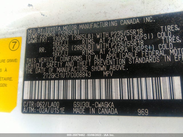 Lexus RX 350 2007 2T2GK31U17C008843 Image 10