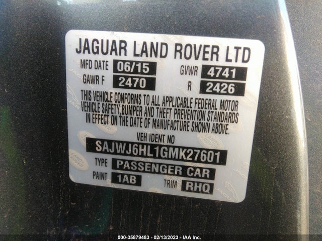 2016 Jaguar F-TYPE, VIN: SAJWJ6HL1GMK27601
