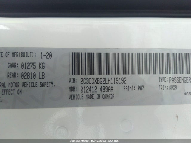 Dodge Charger Sxt 2020 2C3CDXBG2LH119192 Image 9