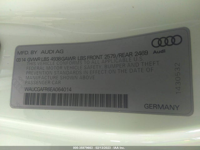 2014 Audi S5, VIN: WAUCGAFR6EA064014