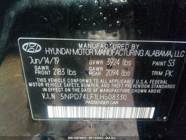 Hyundai ELANTRA SE 2020 5NPD74LF1LH508330 Image 10