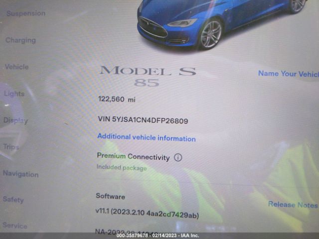 5YJSA1CN4DFP26809 Tesla MODEL S
