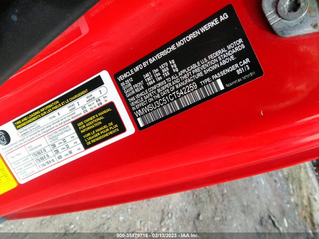 WMWSU3C51CT542259 Mini COOPER HARDTOP