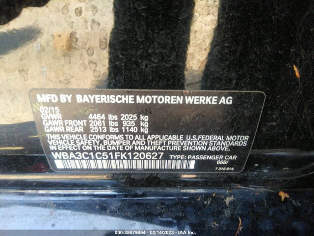 BMW 3 Series 328i 2015 WBA3C1C51FK120627 Image 9