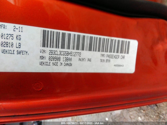 Dodge Charger Se 2011 2B3CL3CG5BH512772 Image 9