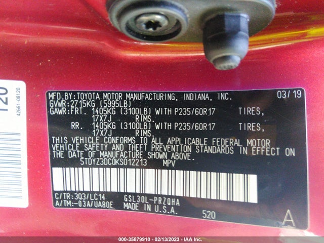 Toyota Sienna Xle Auto Access 2019 5TDYZ3DC0KS012213 Image 10