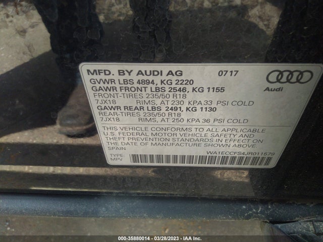 WA1ECCFS4JR011579 Audi Q3 Premium/sport Premium