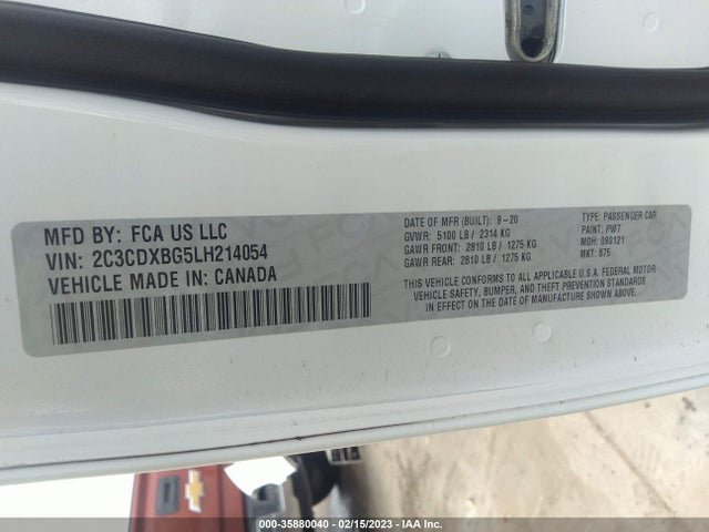 Dodge Charger Sxt 2020 2C3CDXBG5LH214054 Image 10