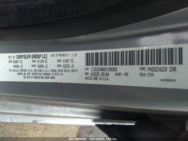 Dodge AVENGER SE 2014 1C3CDZAB0EN199393 Image 9