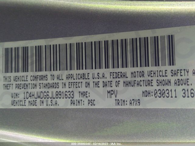 1C4HJWDG6JL891633 Jeep Wrangler Jk Unlimited Sport S