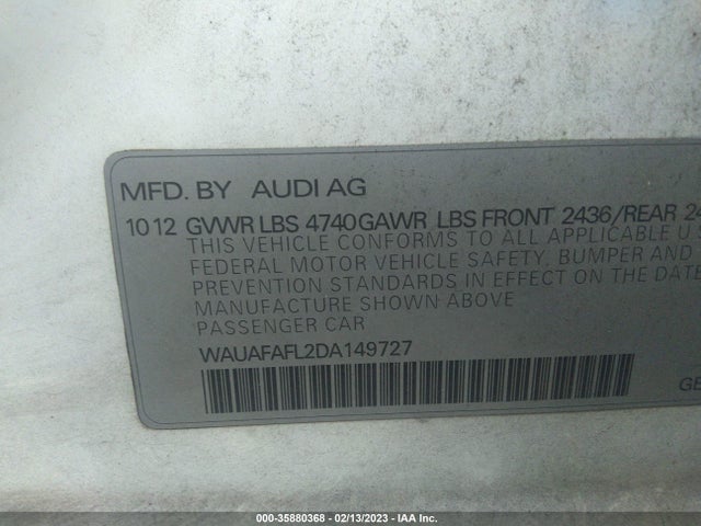 Audi A4 PREMIUM 2013 WAUAFAFL2DA149727 Image 10