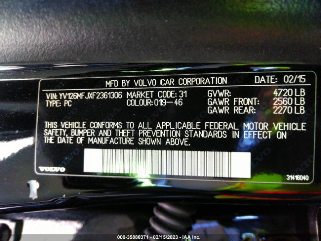 YV126MFJXF2361306 Volvo S60 T5 Drive-e