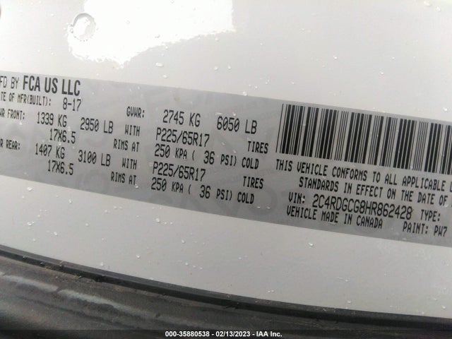 Dodge Grand Caravan Sxt 2017 2C4RDGCG8HR862428 Image 10