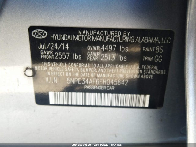 2015 Hyundai Sonata, VIN: 5NPE34AF6FH045642