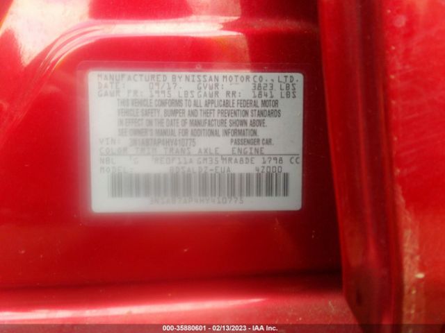 3N1AB7AP4HY410775 Nissan SENTRA SV