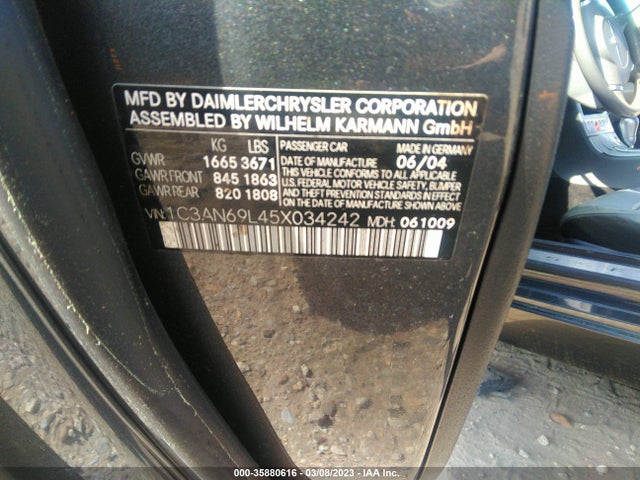 Chrysler Crossfire 2005 1C3AN69L45X034242 Image 10