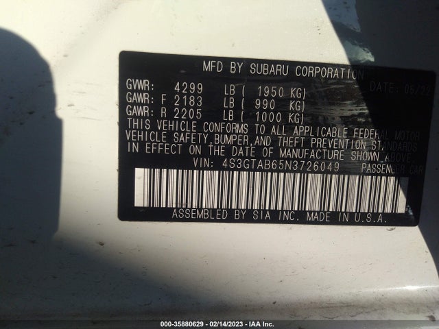 2022 Subaru Impreza, VIN: 4S3GTAB65N3726049