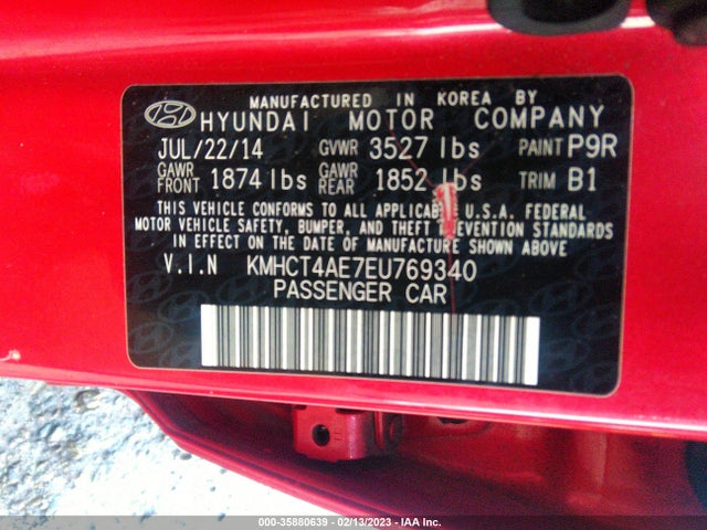 Hyundai ACCENT GLS 2014 KMHCT4AE7EU769340 Image 9