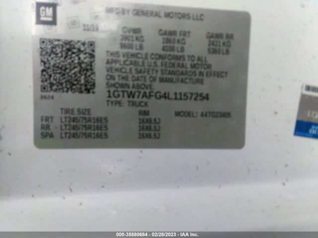 GMC SAVANA CARGO VAN 2020 1GTW7AFG4L1157254 Image 9