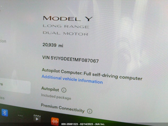 Tesla Model Y Long Range 2021 5YJYGDEE1MF087067 Image 8
