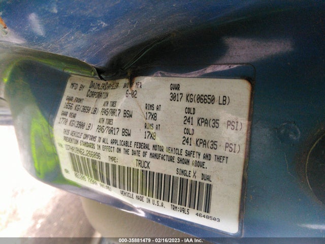 Dodge RAM 1500 2002 1D7HA18N62J266096 Image 10