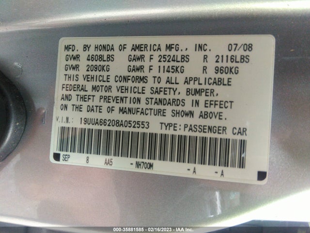 Acura TL 2008 19UUA66208A052553 Image 11