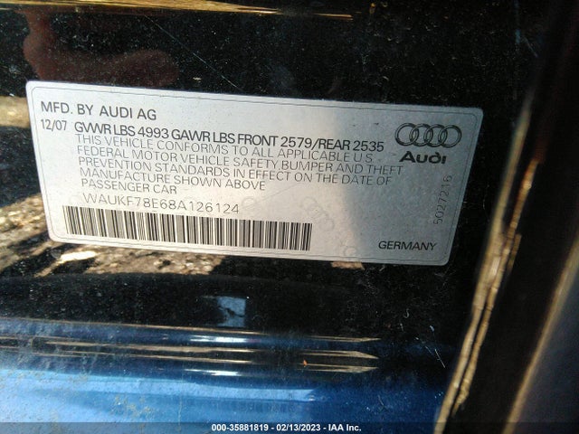 WAUKF78E68A126124 Audi A4 2.0T