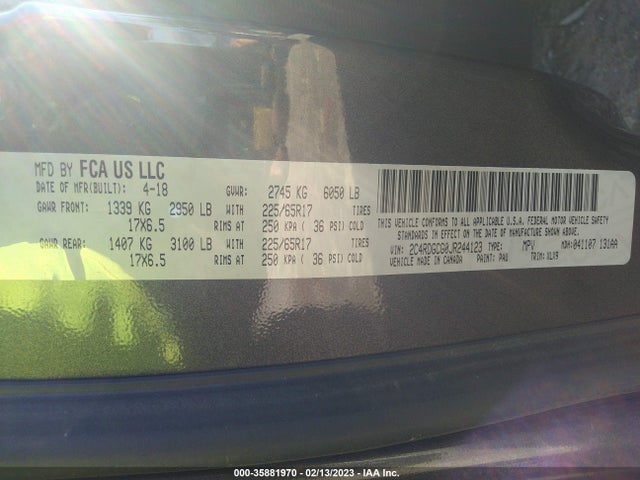 Dodge Grand Caravan Sxt 2018 2C4RDGCG0JR244123 Image 10
