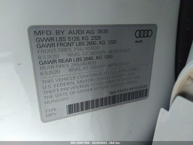 WA1EECF31M1025526 Audi Q3 S Line Premium Plus
